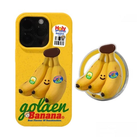 [Compatible with iPhone 18 Pro Max/18 Pro] iPhone 17/16/15/14/13 Case Banana 3D MagSafe Stand Fruit Cute Air/Plus Compatible