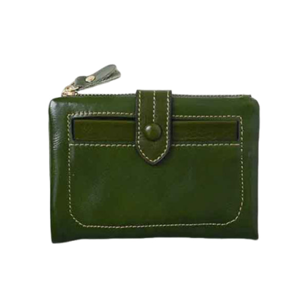 Genuine Leather Retro Women's Compact Wallet with Large Card Capacity - 5 Colors