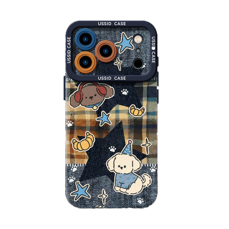 デニムドッグ デニムワッペン iPhoneケース 白背景商品画像