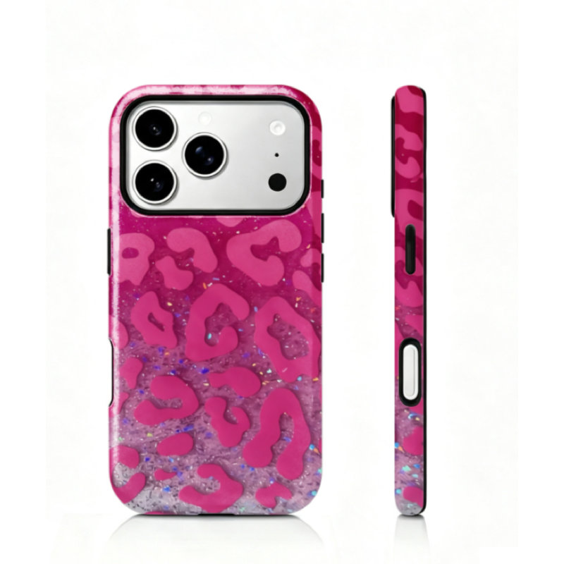 レオパード柄 iPhoneケース レオパード（ピンク） 元の装着イメージ