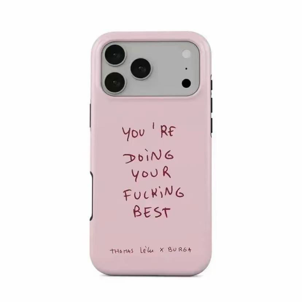 ピンクのレタリング iPhoneケース レタリング（ピンク） 元の装着イメージ
