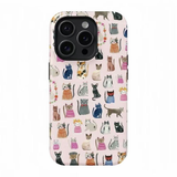 猫と犬のアート iPhoneケース 猫（クリーム） 元の装着イメージ