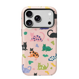 猫と犬のアート iPhoneケース 猫（ピンク） 元の装着イメージ