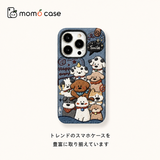 猫と犬のアート iPhoneケース 犬（ネイビー） 元の装着イメージ