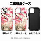 桜と水墨風景 iPhoneケースの二重構造 外側ハードケースと内側ソフトケースの組み合わせイメージ