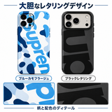 カモフラージュ＆レタリング iPhoneケースの配色とプリント柄の拡大図