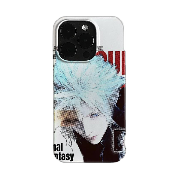 イラスト＆カバーアート iPhoneケース ポートレート（ホワイト） 白背景の装着イメージ