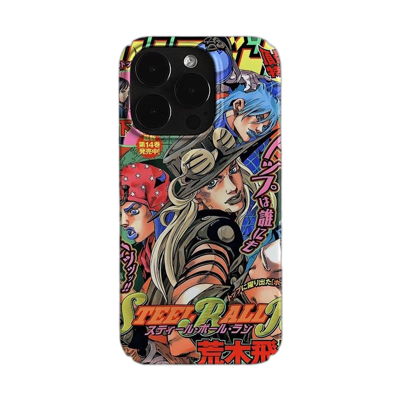 イラスト＆カバーアート iPhoneケース コラージュ（マルチ） 白背景の装着イメージ