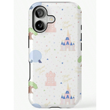 童話風の城とパステルイラスト柄 iPhoneケース キャッスル（ホワイト） 装着イメージ