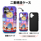 童話風の城とパステルイラスト柄 iPhoneケースの二重構造 外側ハードケースと内側ソフトケースの組み合わせイメージ