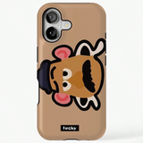 ドッグ＆フェイス柄 iPhoneケース フェイス（キャメル） 装着イメージ