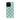 ミントカラーのブラウンドット柄 iPhoneケース ドットA（ミントブルー） 白背景の装着イメージ