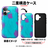 ブルーパープルの模様 iPhoneケースの二重構造 外側ハードケースと内側ソフトケースの組み合わせイメージ