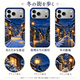 冬の夜景柄のiPhoneケース3柄の装着イメージとプリント拡大表示