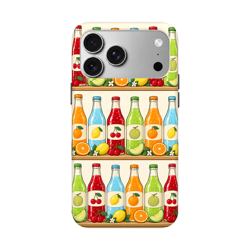 フルーツソーダ iPhoneケース 正視白背景 装着イメージ
