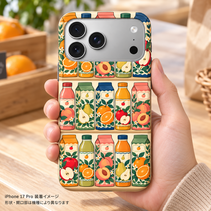 ジューススタンド iPhone 17 Pro 元の手持ちシーン 装着イメージ