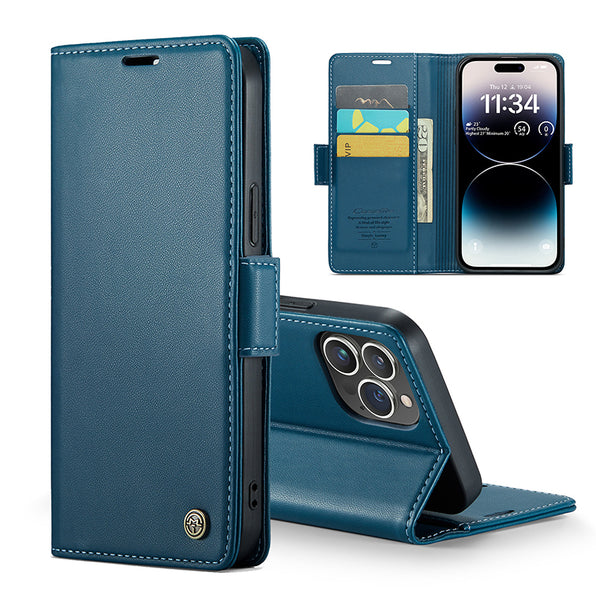 Simple Design Anti-Stain Wallet & Stand Function Leather Flip Phone Case