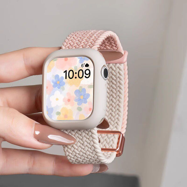 Color Block Braided Magnetic Buckle Apple Watch Band & Case Set (14 Colors Available)