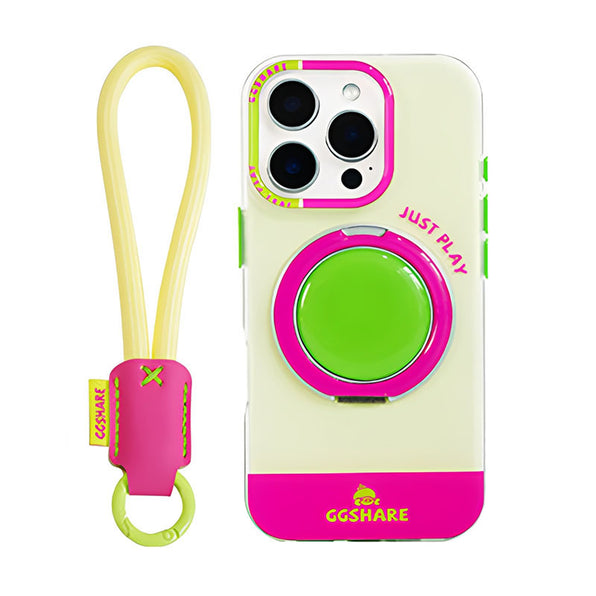 Color Block Design Smartphone Case with Integrated 360° Rotating Ring Stand (Available in 3 Colors)