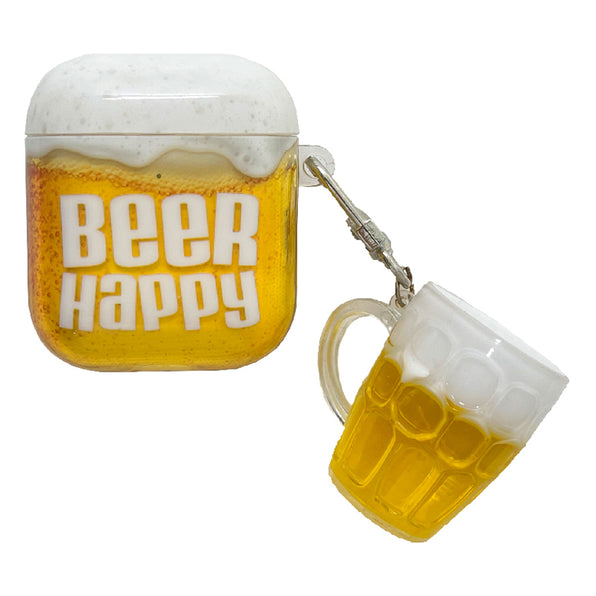 AirPods Case with Unique Beer Motif Design Charm