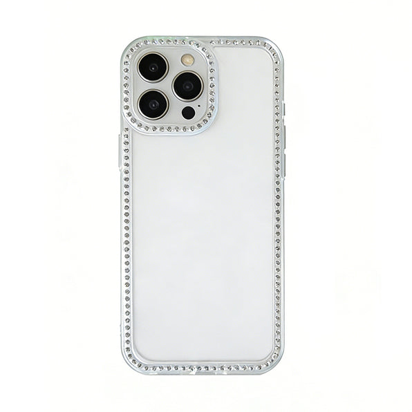 Stylish & Simple Rhinestone-Embellished TPU Shockproof Clear Smartphone Case