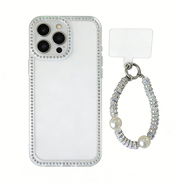 Stylish & Simple Rhinestone-Embellished TPU Shockproof Clear Smartphone Case