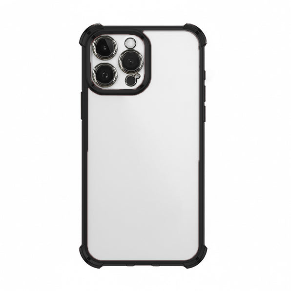 Shockproof smartphone case with corner air cushions, plated finish, and full camera coverage (11 designs available)