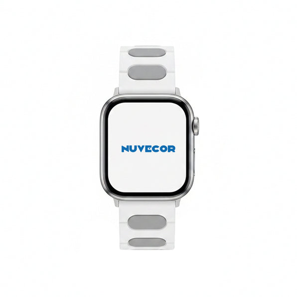 Silicone Sports Band for Apple Watch | Oval-Cut Design, 8 Colors, Magnetic Closure