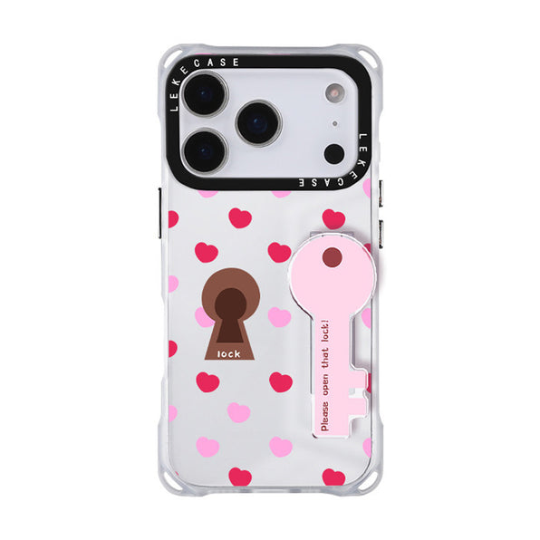 Sweetheart Print Strap & Hidden Key Stand Smartphone Case