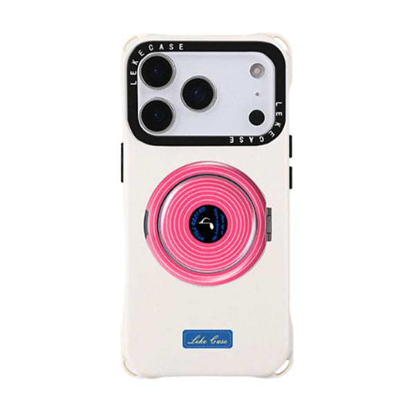 Stylish Music Record Motif 360° Rotating Ring Stand Integrated Smartphone Case