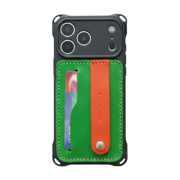 Smartphone Case with Four Corner Strap Holes, Full Camera Coverage, and Genuine Leather Card Pocket (Available in 2 Colors)