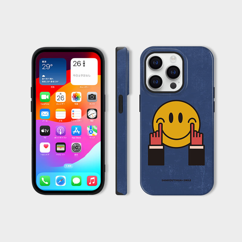 「iPhone17ケース 新入荷」可愛い癒し系スマイリーフェイススマホケース