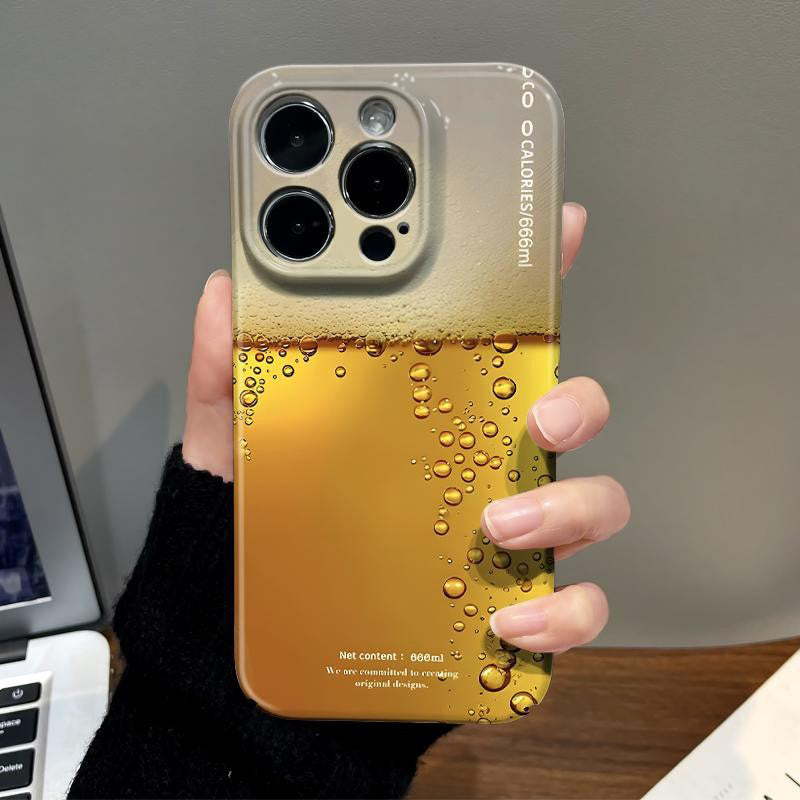 「iPhone17ケース 新入荷」夏のビール風デザインiPhoneケースフィルム加工PCスマホケース