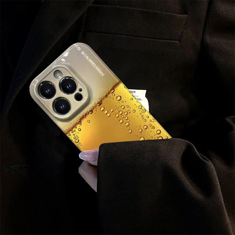 「iPhone17ケース 新入荷」夏のビール風デザインiPhoneケースフィルム加工PCスマホケース