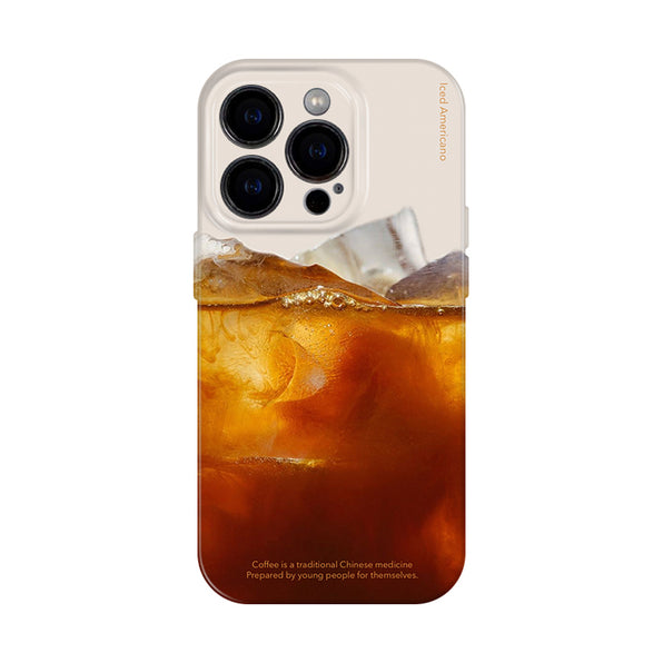 美式冰飲風格 iPhone 手機殼，雙層智慧型手機殼