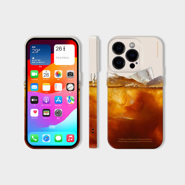 美式冰飲風格 iPhone 手機殼，雙層智慧型手機殼