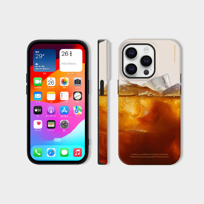 アメリカンアイスドリンク風iPhoneケース二重構造スマホケース