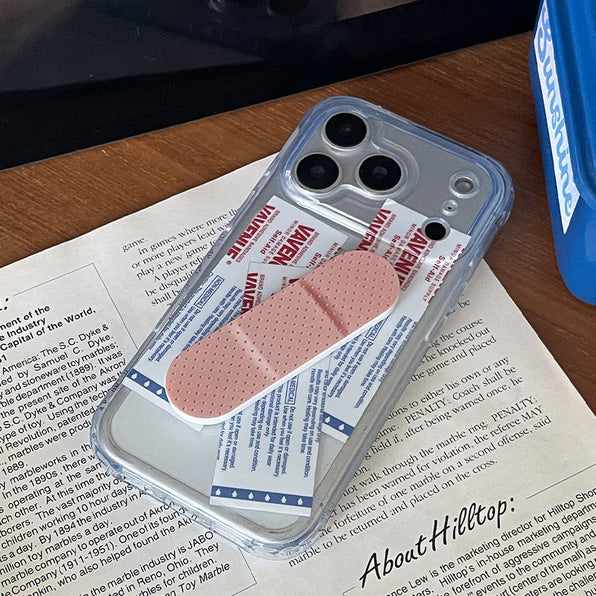 Stylish Bandage Sticker Design Shockproof Clear Smartphone Case