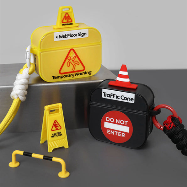 3D Barricade Warning Sign AirPods Case