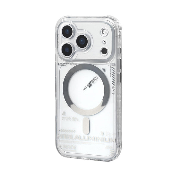 Premium Semi-Clear Magnetic iPhone Case with Simple Design Stand & Strap (2 colors available)