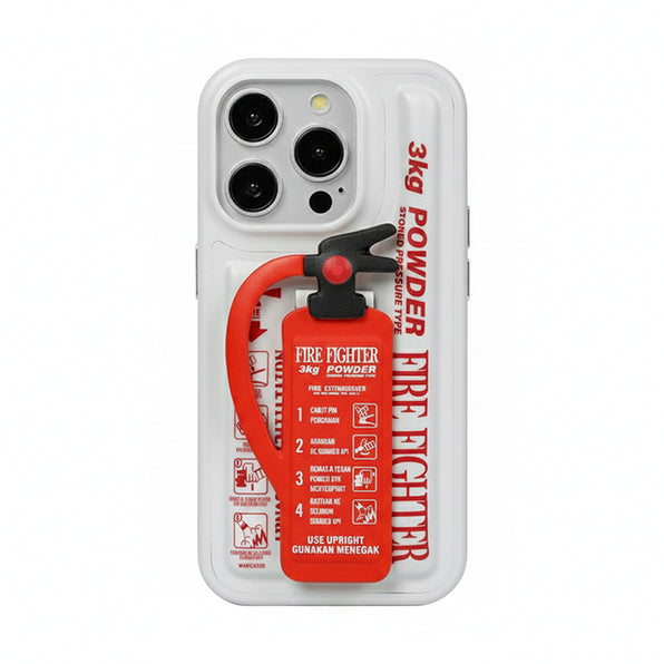 Fire extinguisher design stand-integrated smartphone case