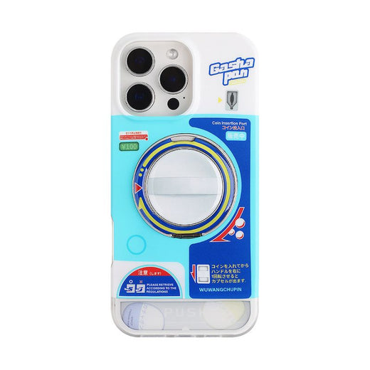 ガチャガチャマシンモチーフ回転式スタンド一体型スマホケース