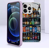 ドリンク冷蔵庫風 リアル iPhone ケース ライフスタイル 多機種展示 フルカバー 耐衝撃 おもしろ インパクト 強化ガラス おしゃれ カラフル