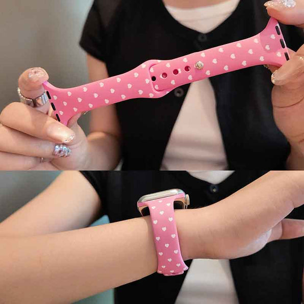 Apple Watch Band Silicone Heart Star Dull Colors Cute