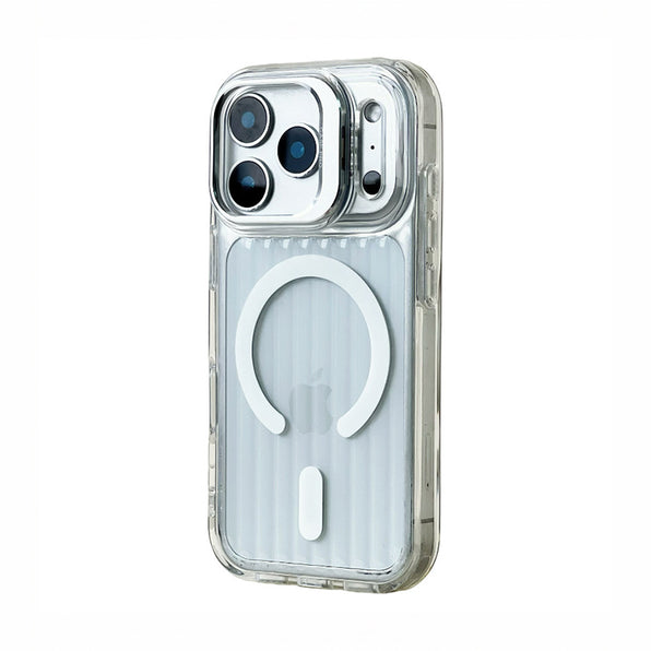 Suitcase-motif holographic gradient magnetic matte smartphone case (available in 5 colors)