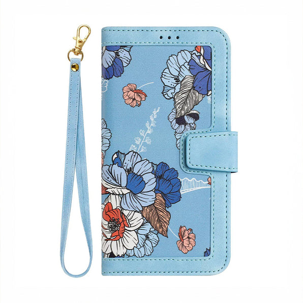 Floral iPhone Wallet Case with Strap