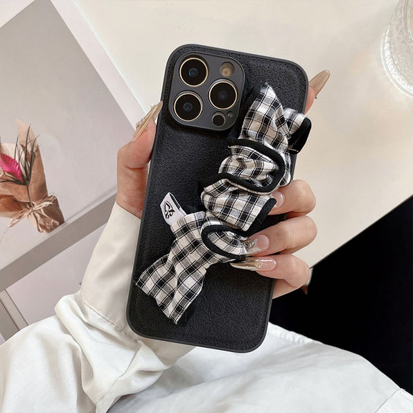 Gingham Wrist Strap iPhone Case