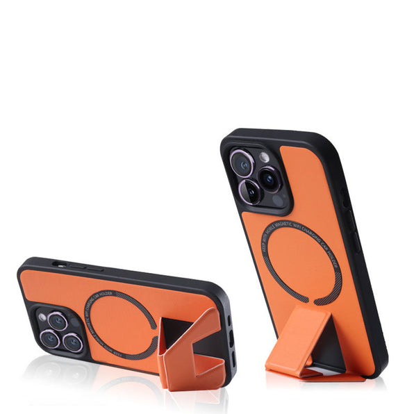 Simple PU leather-style foldable magnetic smartphone case with stand (available in 4 colors)