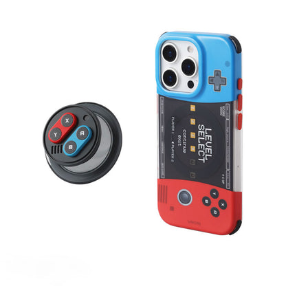 赤青配色ゲーム機モチーフオリジナル個性派マグネット式スマホケース