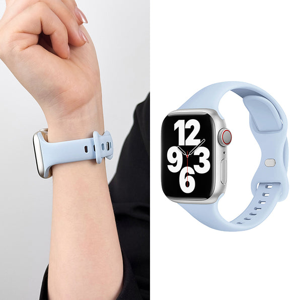 Simple Ribbon Design Clasp Silicone Apple Watch Band 14 Colors Available